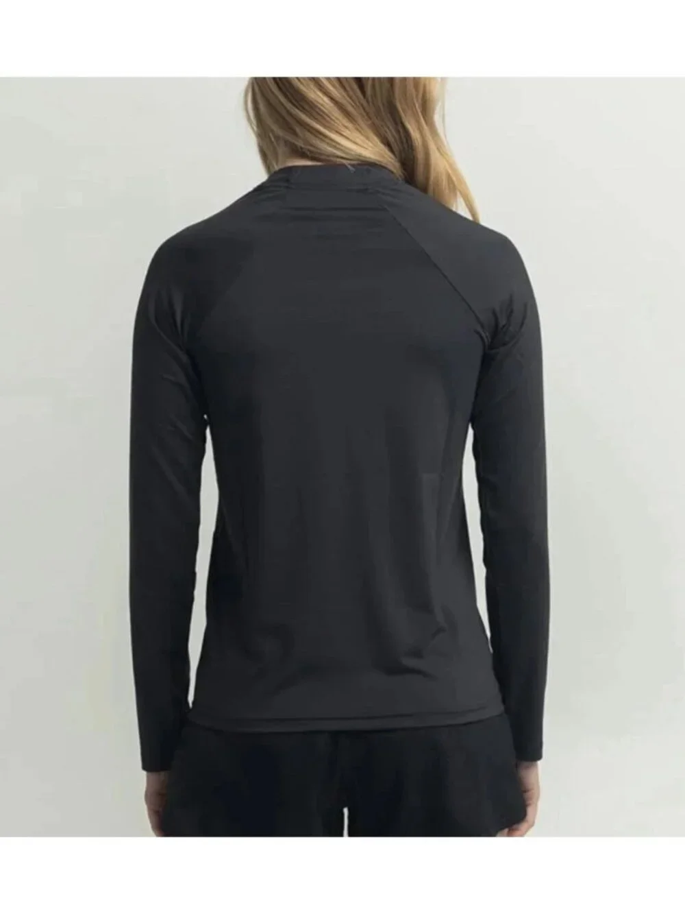 Nike Women’s Size XL Essential Long-Sleeve Rash Guard Black UV Protection